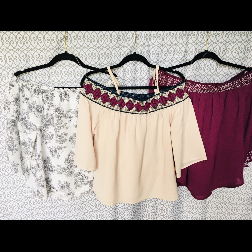 Bundle Maurice’s flowy off the shoulder tops